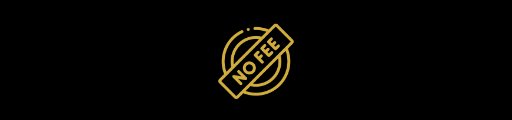 No Fee Icon in gold